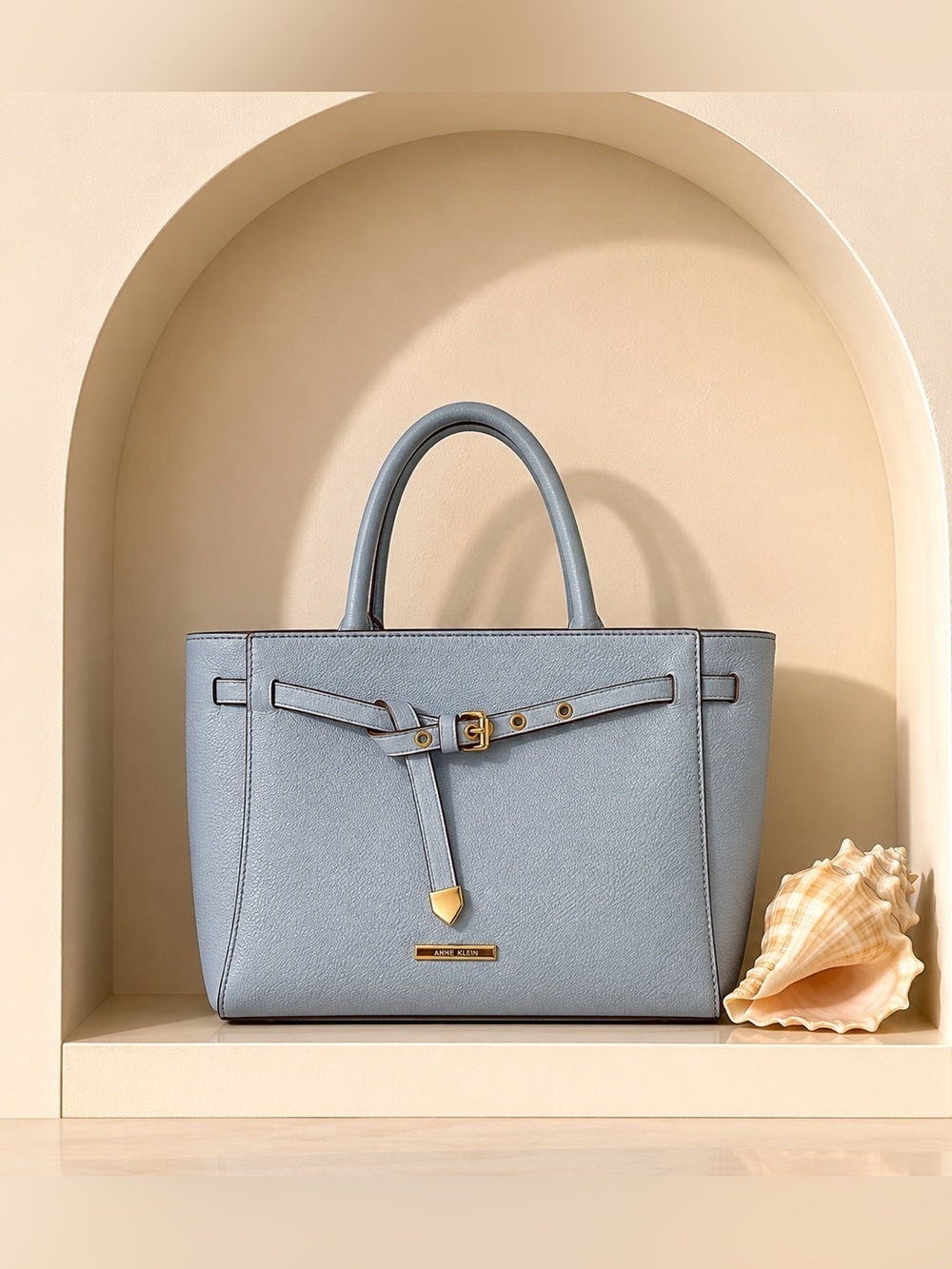 Spring Anne Klein powder blue tote bag